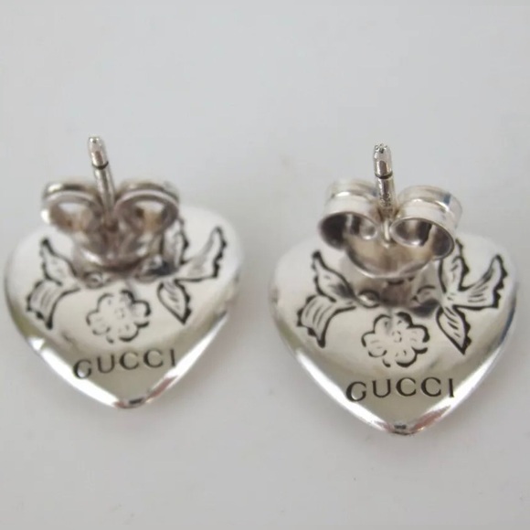 GUCCI Silver Heart Blind for Love Stud Earrings ๐คฉ๐๐ฅ - Picture 6 of 11